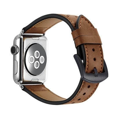 2 Tone Leather Watch Band Brown / 38mm, 40mm & 41mm