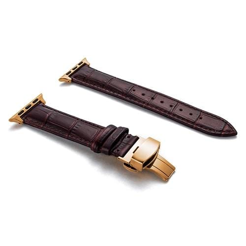 Soft Leather Watch Band Dark Brown / 38mm, 40mm & 41mm / Gold