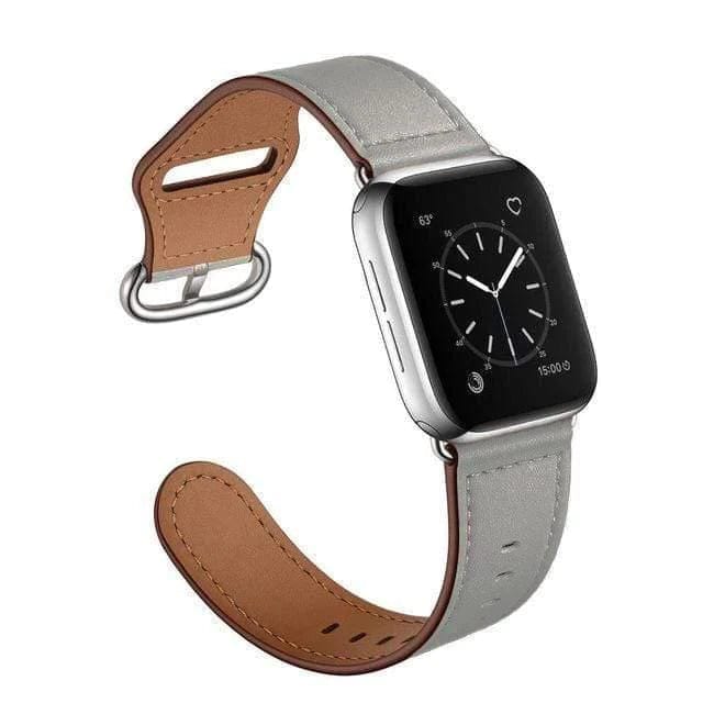 Leather Loop Watch Band Grey With Buckle / 38mm, 40mm & 41mm