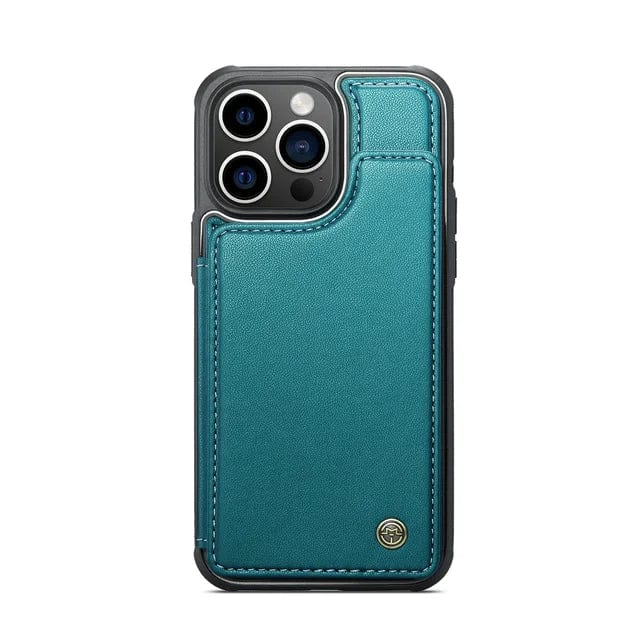 RFID Flip Leather Wallet Phone Case iPhone 15 / Blue