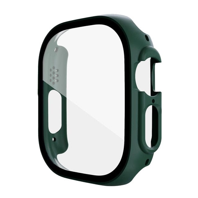 Large Tempered Glass Protective Watch Case Dark Green / 49mm (Ultra)