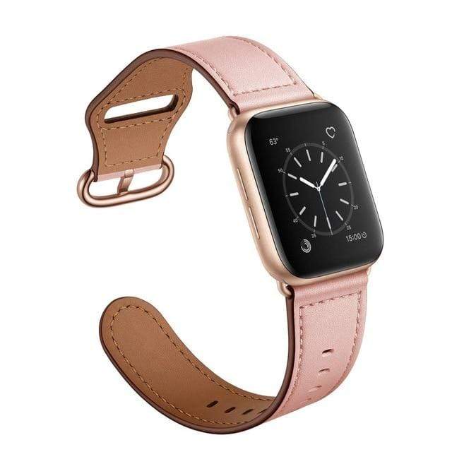 Leather Loop Watch Band Pink With Buckle / 38mm, 40mm & 41mm