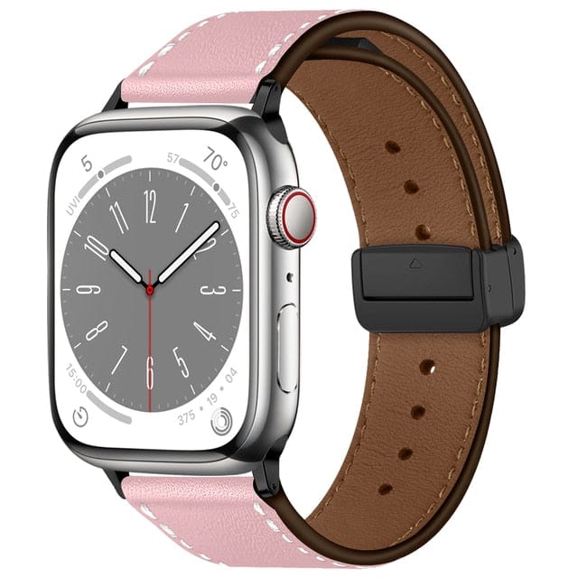 Magnetic Buckle Leather Watch Strap Pink / 38mm, 40mm & 41mm