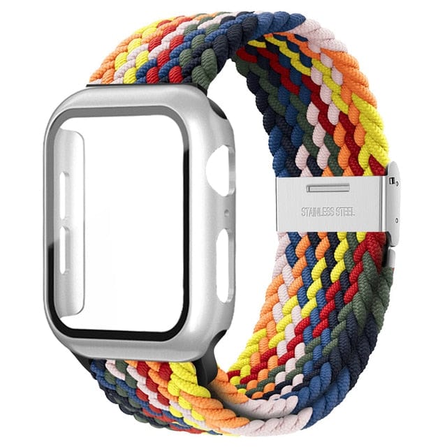 Braided Loop Watch Band With Case MultiColour B / 38mm (Series 1-3)
