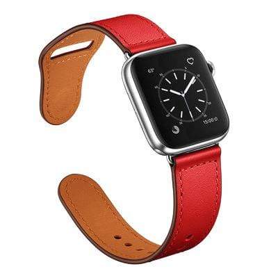Leather Loop Watch Band Red / 38mm, 40mm & 41mm