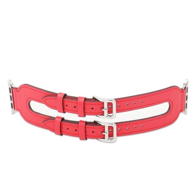 Double Buckle Cuff Watch Strap Red / 38mm, 40mm & 41mm
