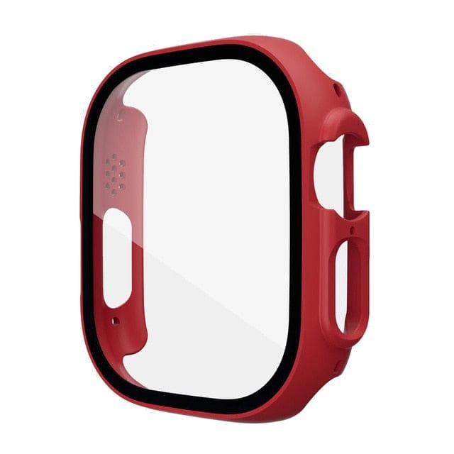 Large Tempered Glass Protective Watch Case Red / 49mm (Ultra)