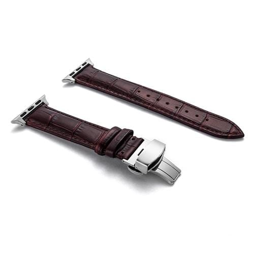 Soft Leather Watch Band Dark Brown / 38mm, 40mm & 41mm / Silver