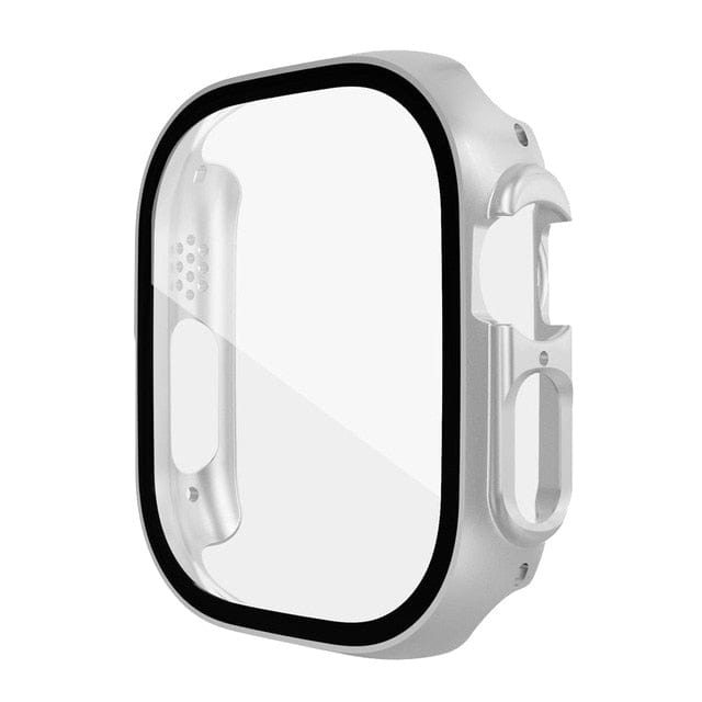 Large Tempered Glass Protective Watch Case Silver / 49mm (Ultra)