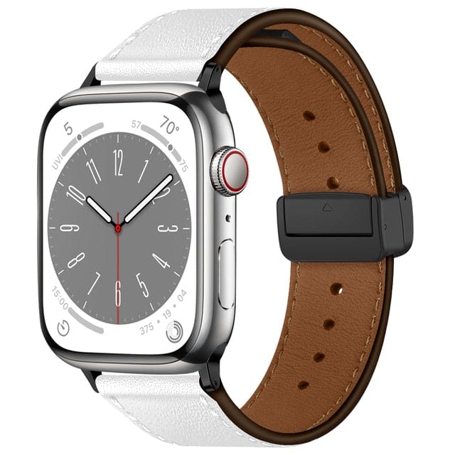 Magnetic Buckle Leather Watch Strap White / 38mm, 40mm & 41mm