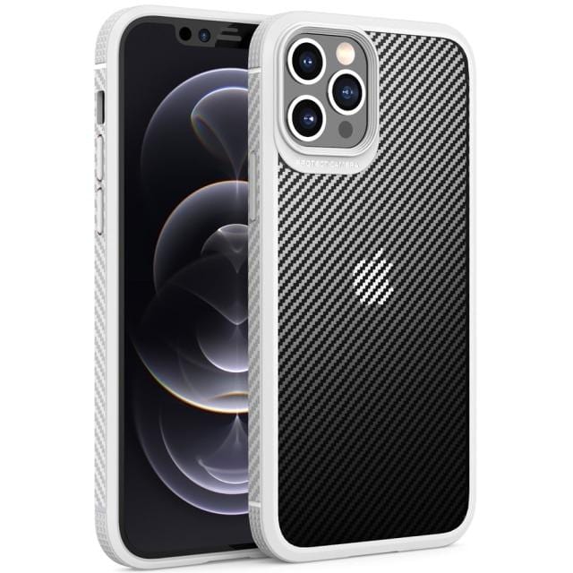 Shockproof Carbon Fiber Phone Case iPhone X/XS / White