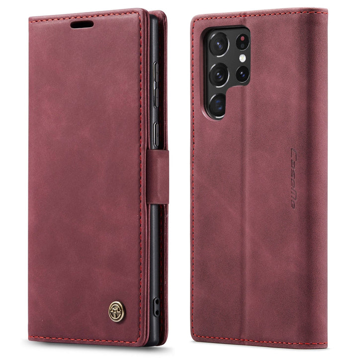 Slim Magnetic Leather Case For Samsung Galaxy Note Galaxy A81/Note 10 Lite / Red